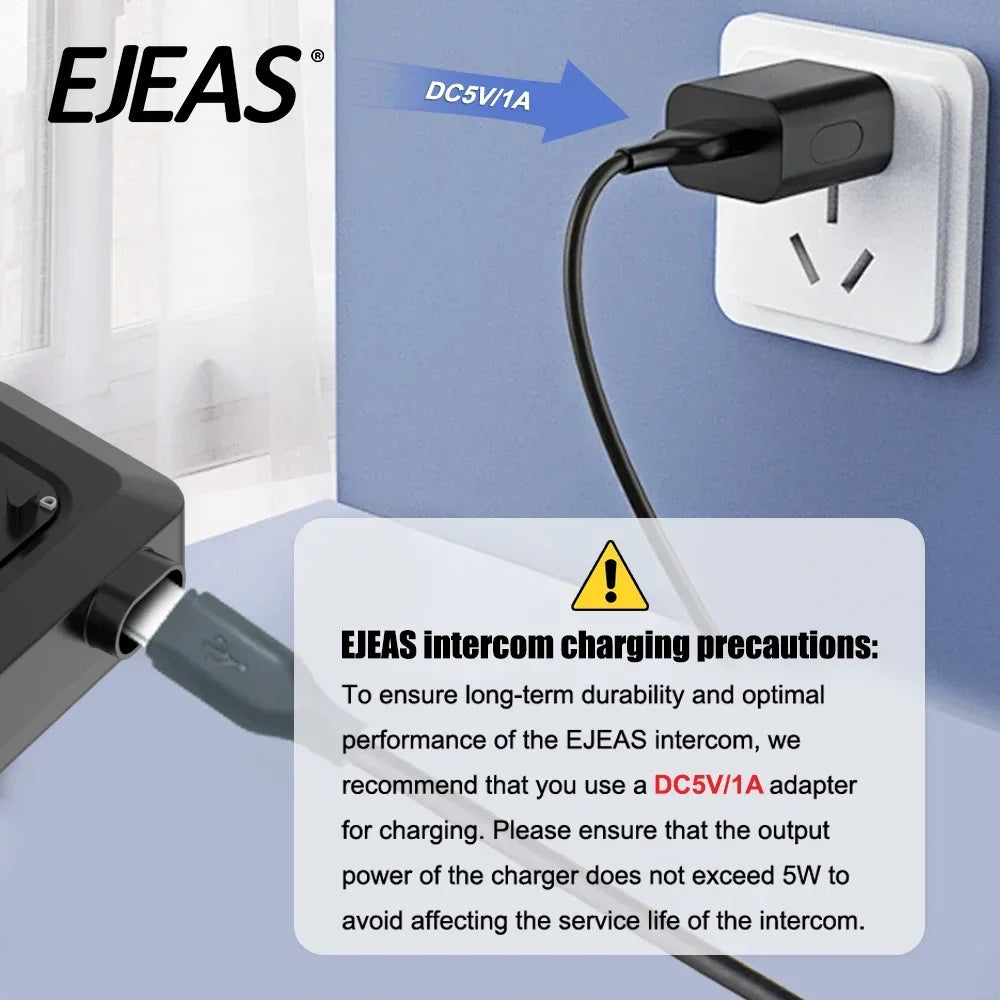 EJEAS Type-C V4 Plus Motorcycle Helmet Interphone Bluetooth 5.1 4-Way 1200M Intercom Headset FM Radio IP65 Waterproof