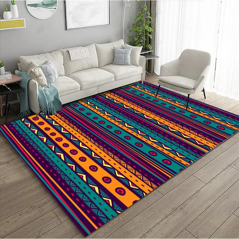 Ethnic Style Bedroom Carpet Persian American Retro Carpets Large Area Living Room Decoration Rugs Cloakroom Lounge Rug Washable