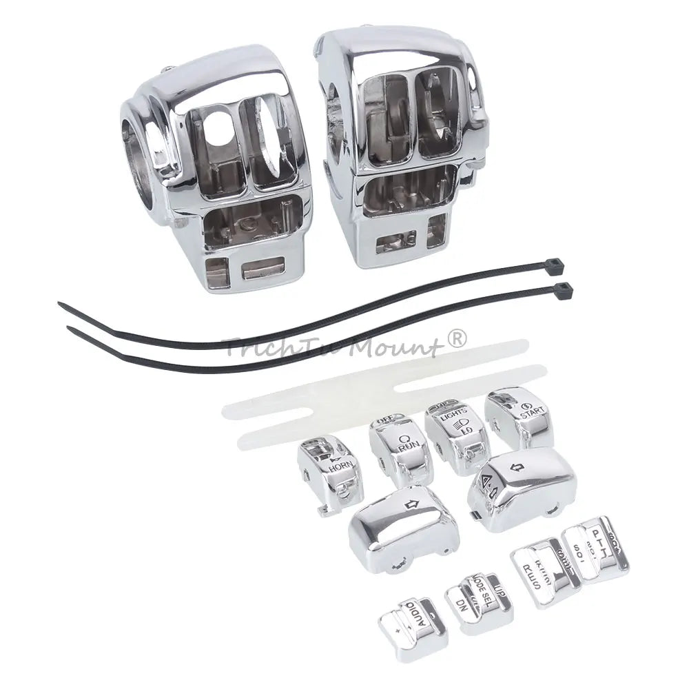Motorcycle Handlebar Controls Switch Caps Cover Switch Housings For Harley Road King Electra Tri Glide Ultra Classic 1996-2013