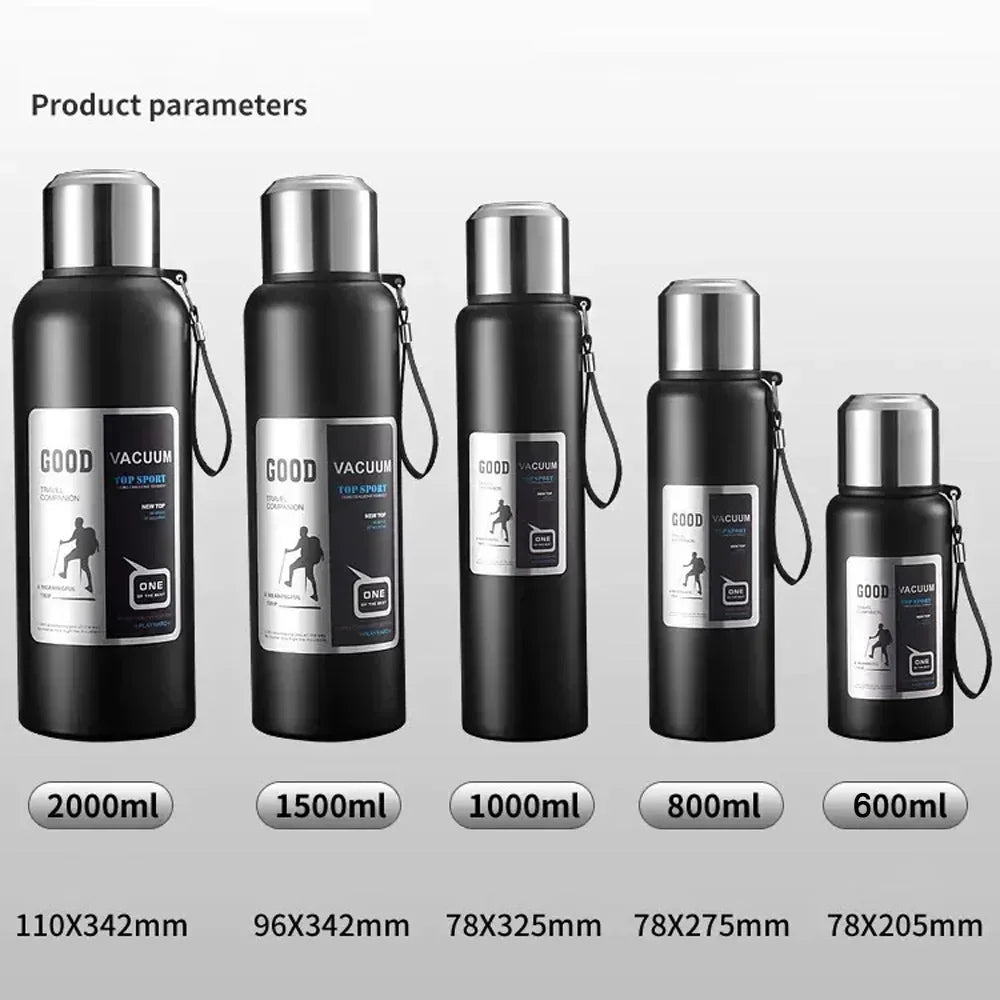 Portable Insulated Water Bottle Stainless Steel Leakproof Thermos Cup Cold Hot Beverage Container for Travel Office