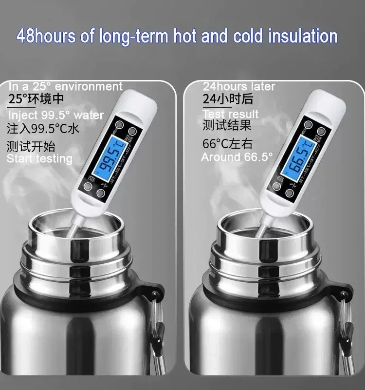 Portable Insulated Water Bottle Stainless Steel Leakproof Thermos Cup Cold Hot Beverage Container for Travel Office