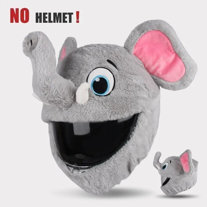 Motorcycle Helmet Cover Cartoon Plush Helmets Hat With Crazy Large Flexible Ears Funny Helmet Protective Case For Riding