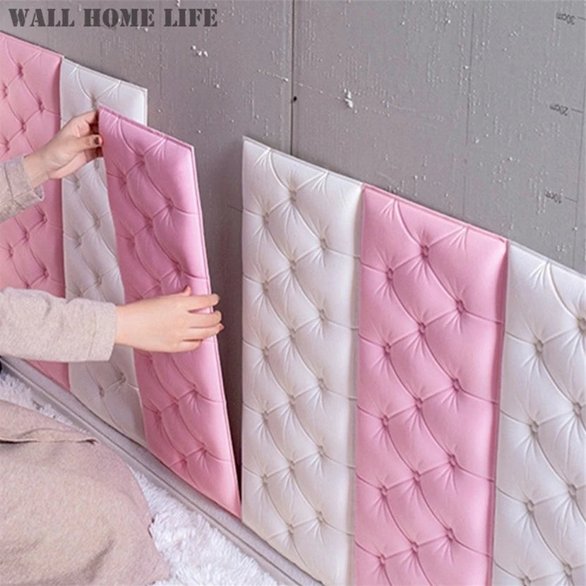 Thickened self-adhesive 3D wall sticker wallpaper tatami anti-collision wall pad children's bedroom living room soft foam pad