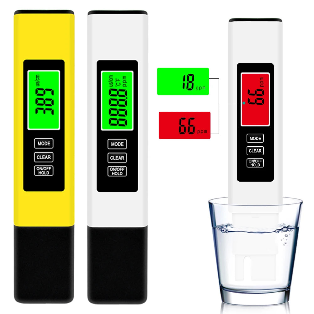 4 in 1 Digital Water Tester TDS EC & Temperature(°C °F) Meter Accurate Backlit LCD Display for Pools Drinking Water Aquariums