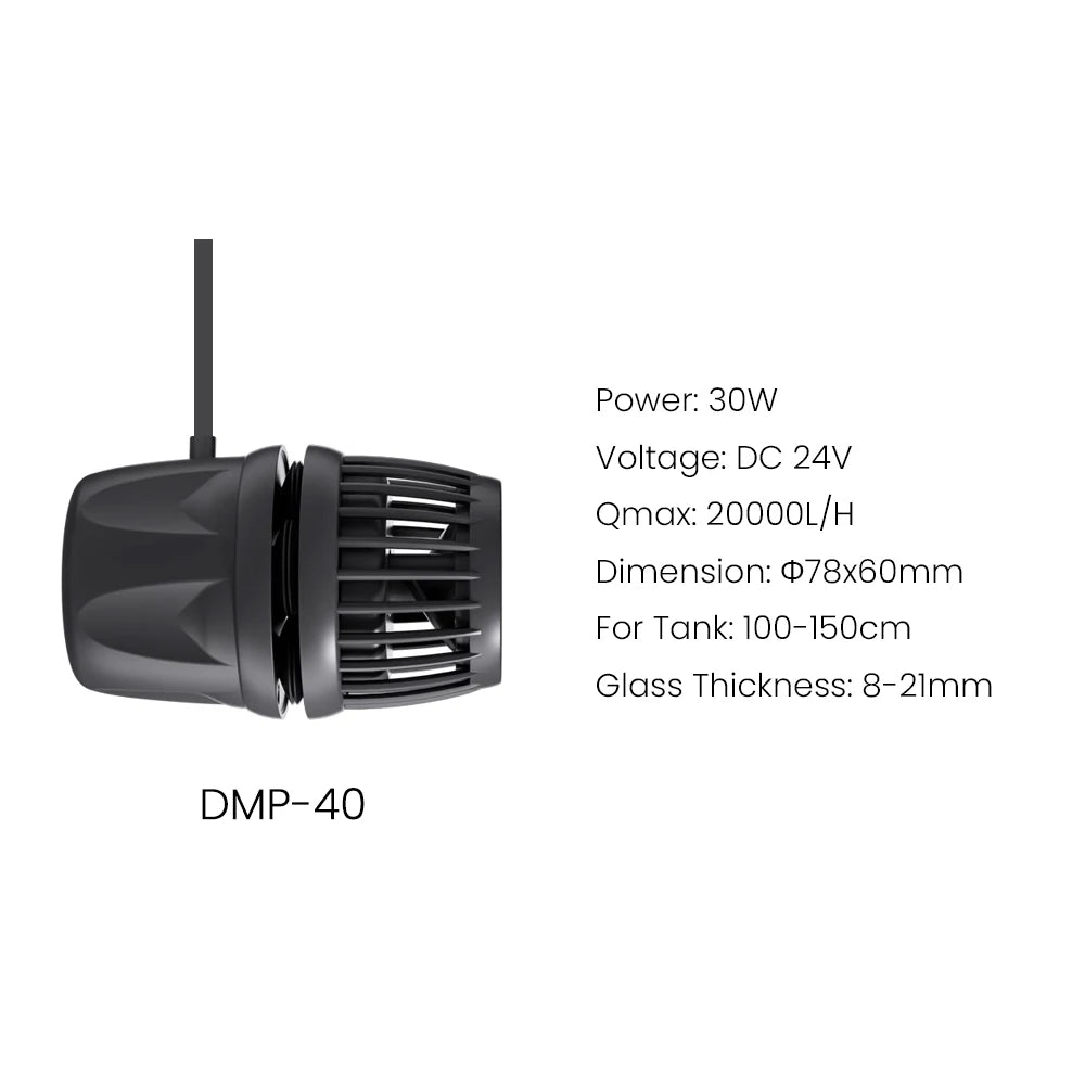 Dmp-10/20/30/40 New Smart Bluetooth App Cordless Multi Device Aquarium Wavemaker Pump Freshwater Saltwater Fish Tank