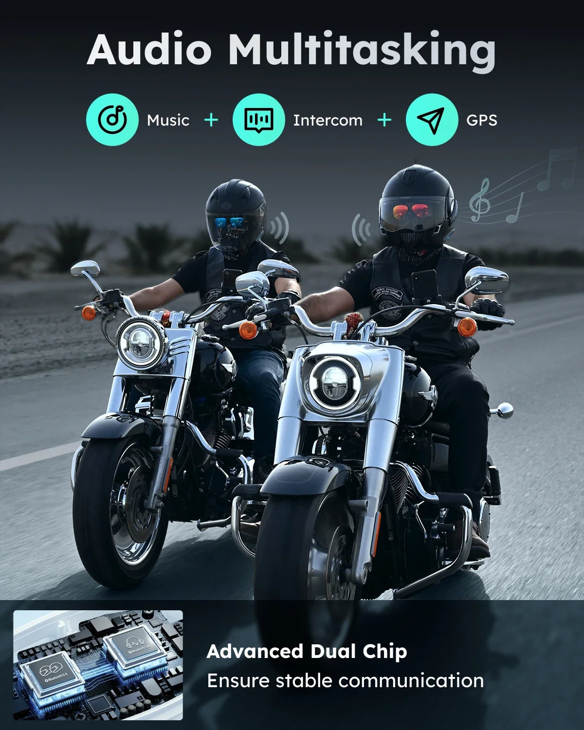 Blue S1 Motorcycle Intercom Helmet Mesh Group Communication, Voice Control Bluetooth Headset for Snowmobile, Ski & ATV