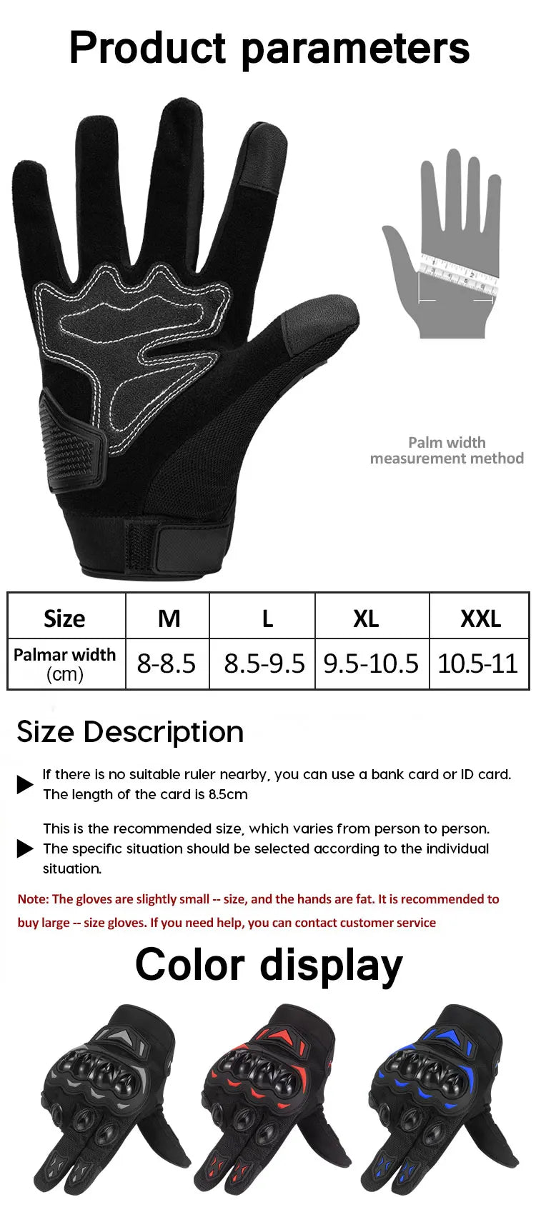 Motorcycle Gloves for Men Women Full Finger Touchscreen Motorbike Gloves for BMX ATV MTB Riding Road Racing Motocross Gloves