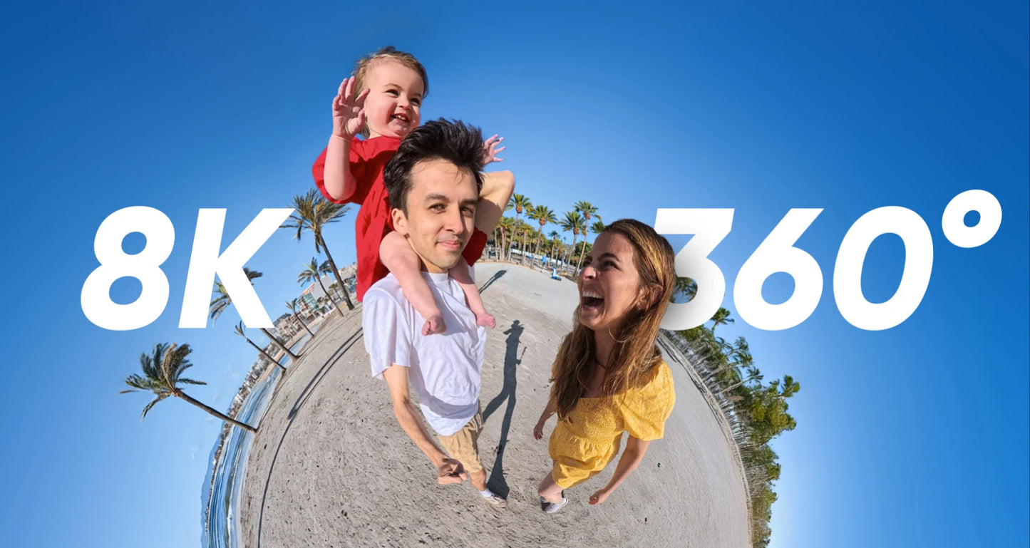 Insta360 X5 8K30fps 360 Video with Dual 1/1.28" Sensors 208 Mins Battery Life Tougher, Replaceable Lenses