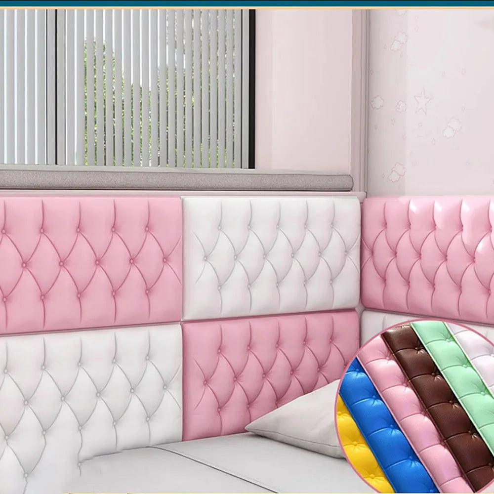 Thickened self-adhesive 3D wall sticker wallpaper tatami anti-collision wall pad children's bedroom living room soft foam pad