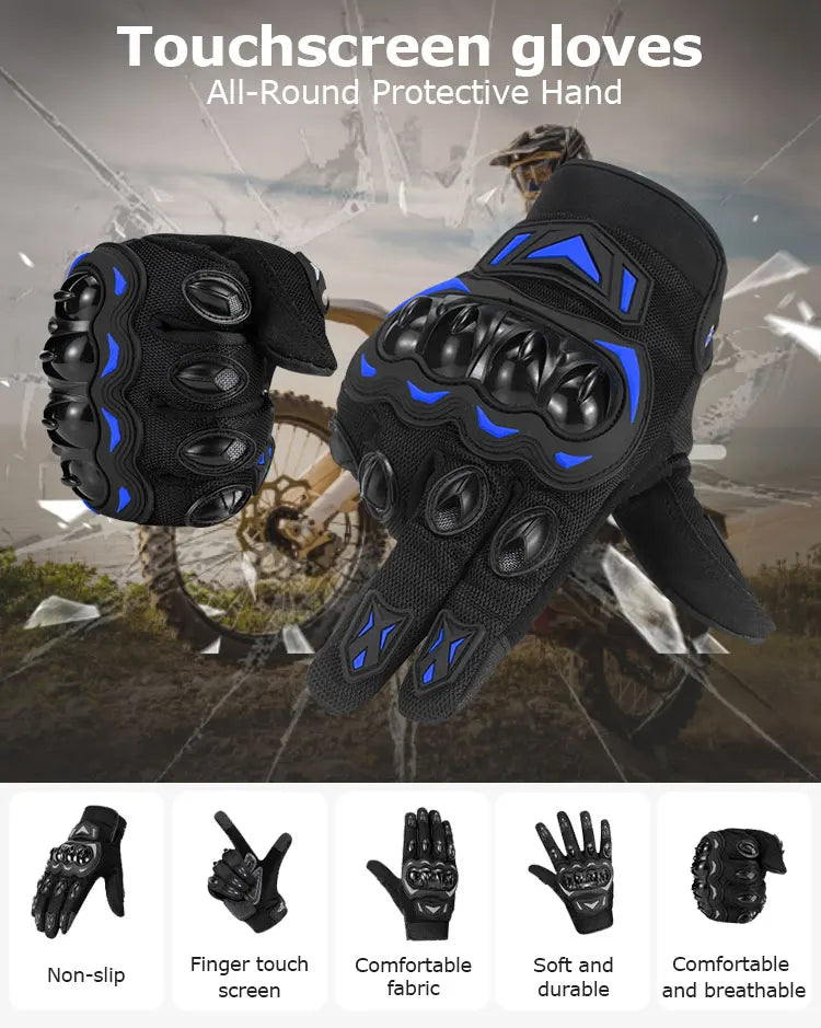 Motorcycle Gloves for Men Women Full Finger Touchscreen Motorbike Gloves for BMX ATV MTB Riding Road Racing Motocross Gloves