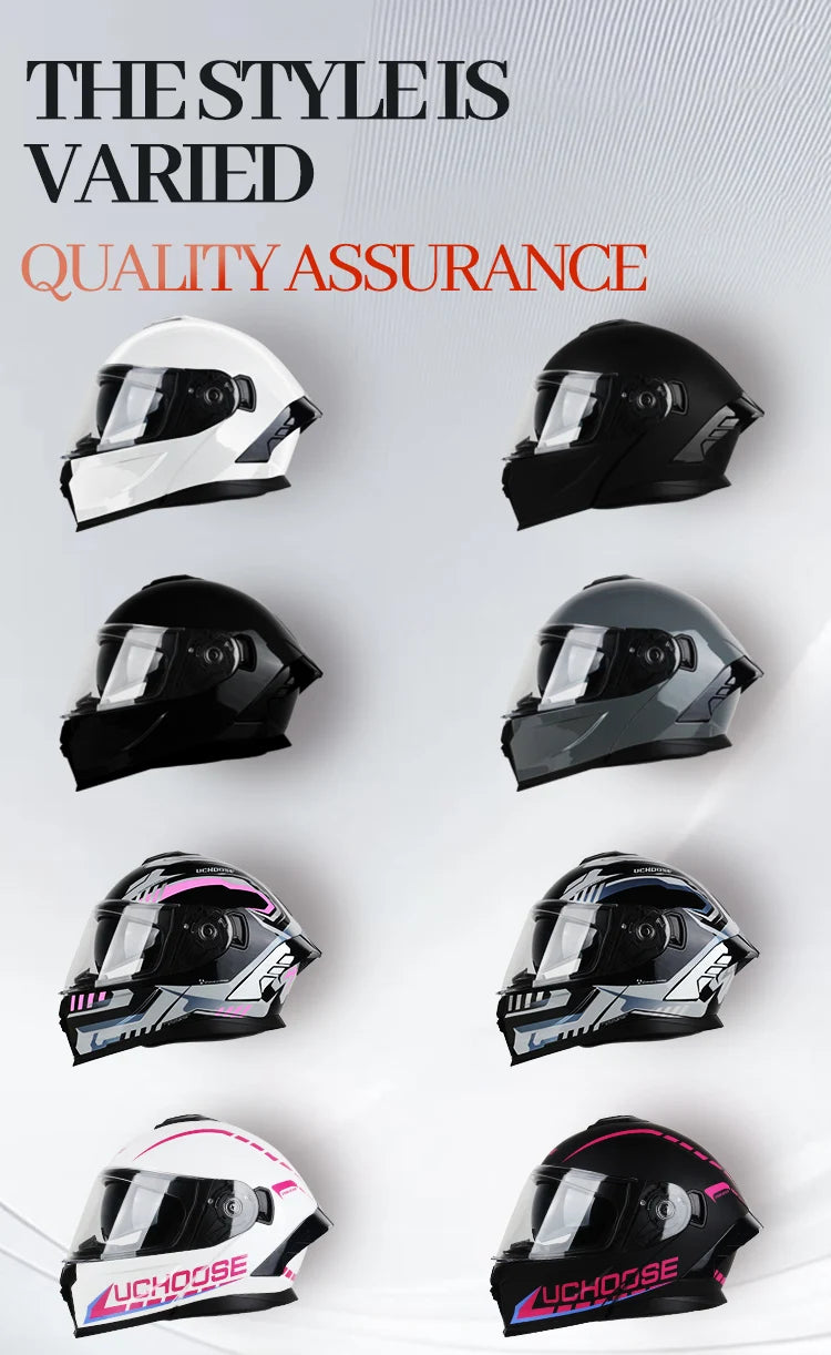 DOT Approved Full Face Helmet Crash Motorbike Protective Gear Men Women Flip Up Helmet Motorcycle Double Sun Visor