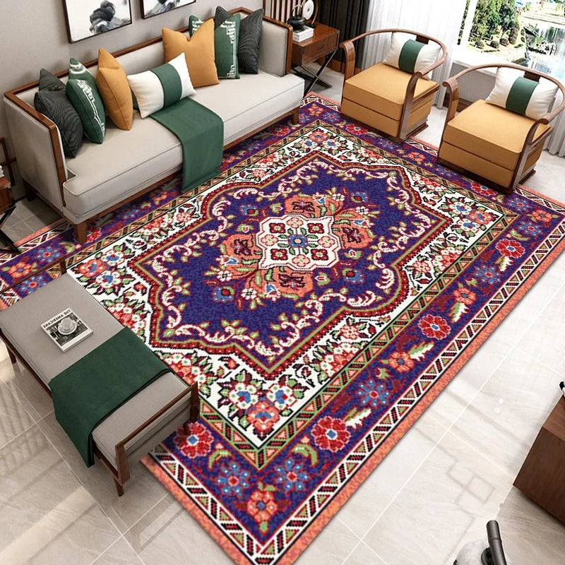 Ethnic Style Bedroom Carpet Persian American Retro Carpets Large Area Living Room Decoration Rugs Cloakroom Lounge Rug Washable