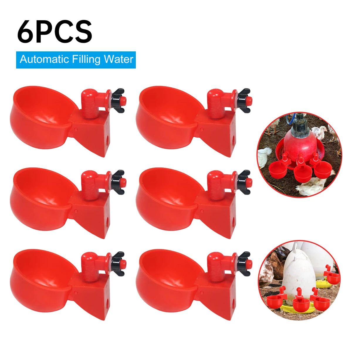 36-1PCS Chicken Drinking Cup Automatic Drinker Chicken Feeder Poultry Waterer Drinking Water Feeder for Chicks Duck Goose Quail