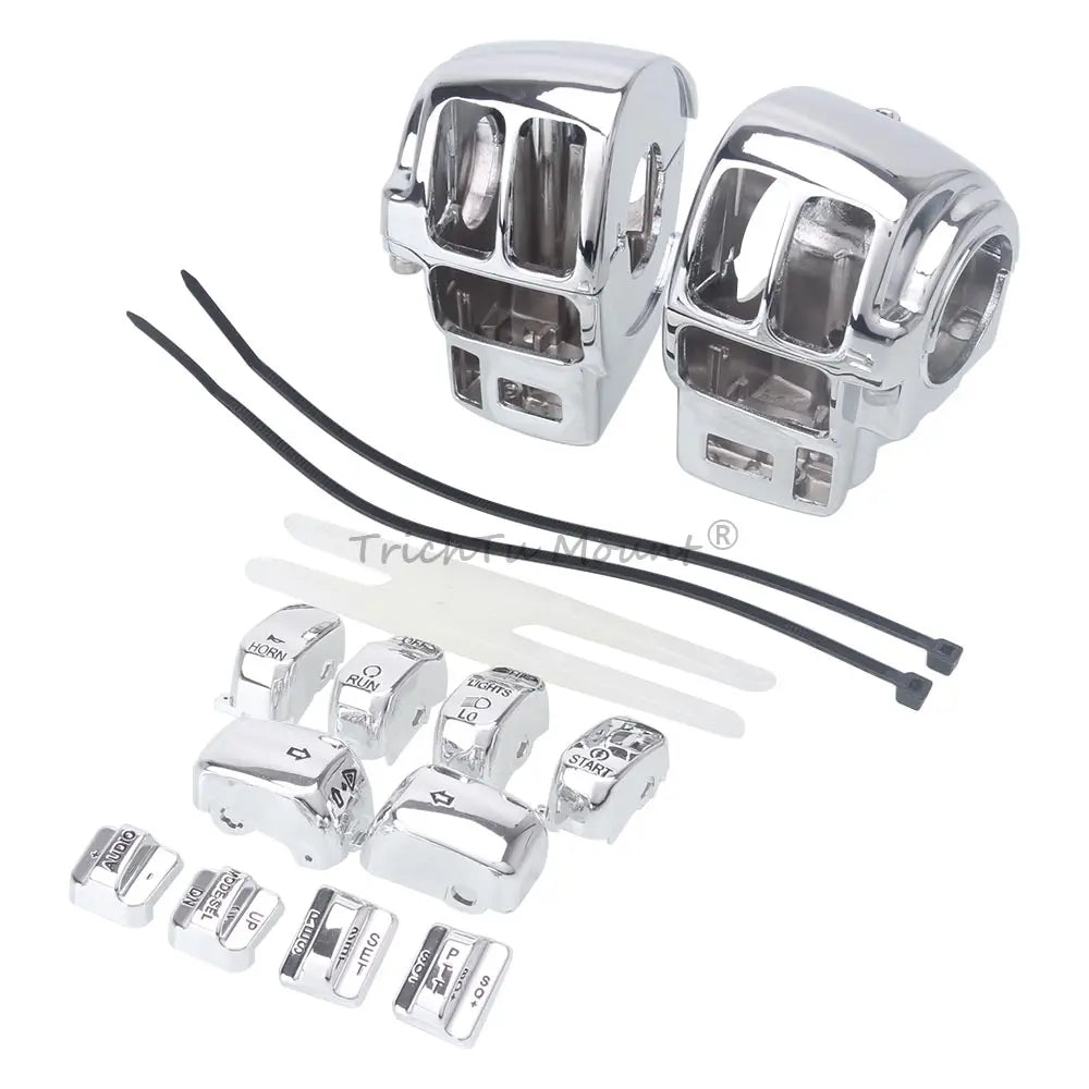 Motorcycle Handlebar Controls Switch Caps Cover Switch Housings For Harley Road King Electra Tri Glide Ultra Classic 1996-2013