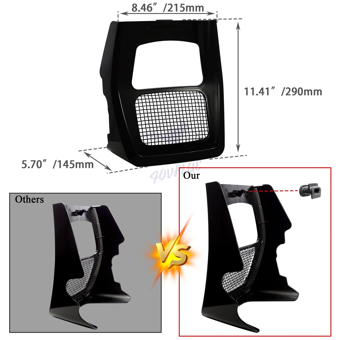 Motorcycle Fairing Front Spoilers Radiator Chin Cover For Harley Road King Electra Street Glide FLHR FLTRX Oil Cooler 2017-2025