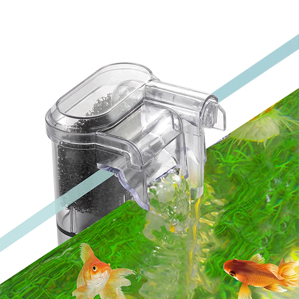 Fish Tanks Suspended Filter 2.5W 250H/L Hang Up Filter Oxygen Water Pump USB Mini Filter Aquarium Fish Tank Filter Water Purifie