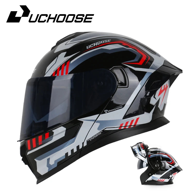 DOT Approved Full Face Helmet Crash Motorbike Protective Gear Men Women Flip Up Helmet Motorcycle Double Sun Visor