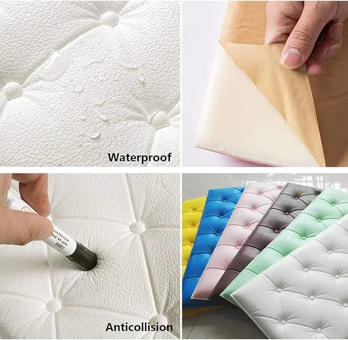 Thickened self-adhesive 3D wall sticker wallpaper tatami anti-collision wall pad children's bedroom living room soft foam pad