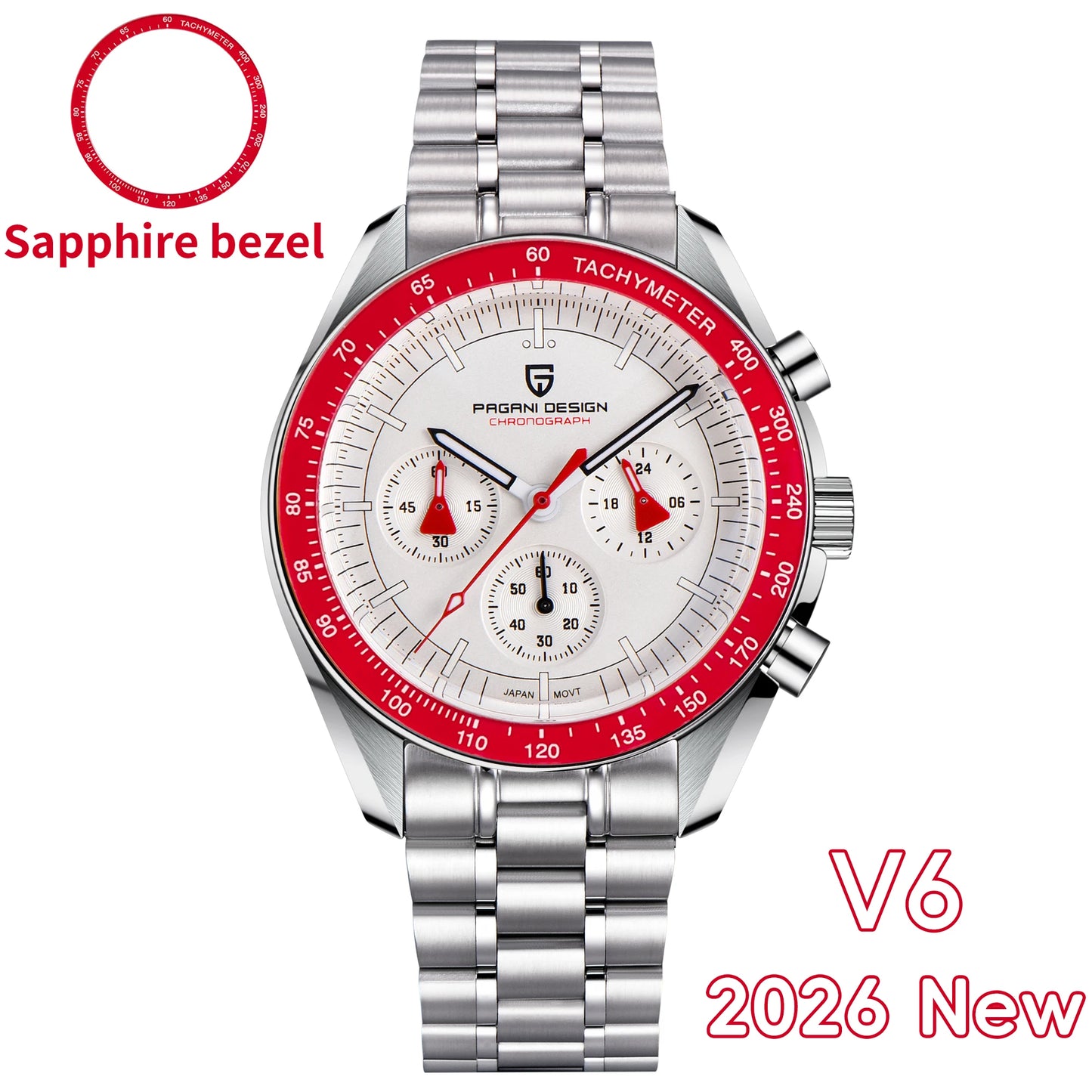 PAGANI DESIGN 2026 New Men's Watches Top Luxury Quartz Watch For Men Auto Date Speed Chronograph AR Sapphire Mirror Wrist watch