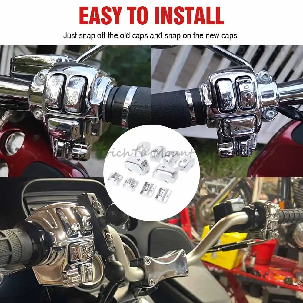 Motorcycle Handlebar Controls Switch Caps Cover Switch Housings For Harley Road King Electra Tri Glide Ultra Classic 1996-2013