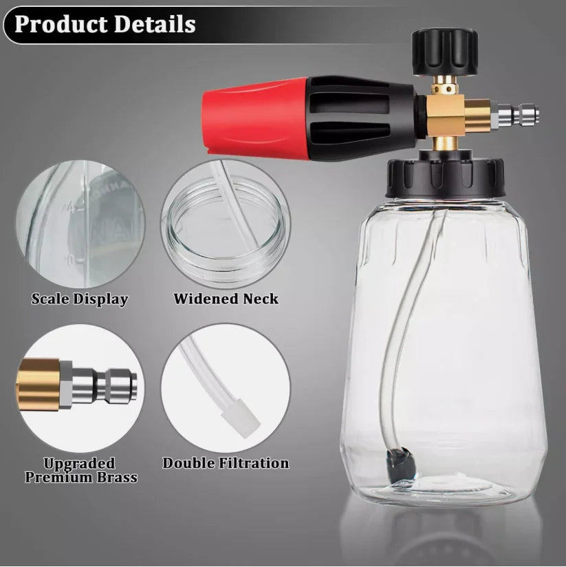 Foam Cannon Gun Car Wash Soap Lance Sprayer Pressure Washer Bottle Large-mouth Pot Car Wash Machine
