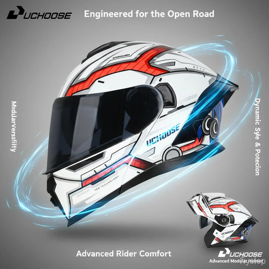 DOT Approved Full Face Helmet Crash Motorbike Protective Gear Men Women Flip Up Helmet Motorcycle Double Sun Visor