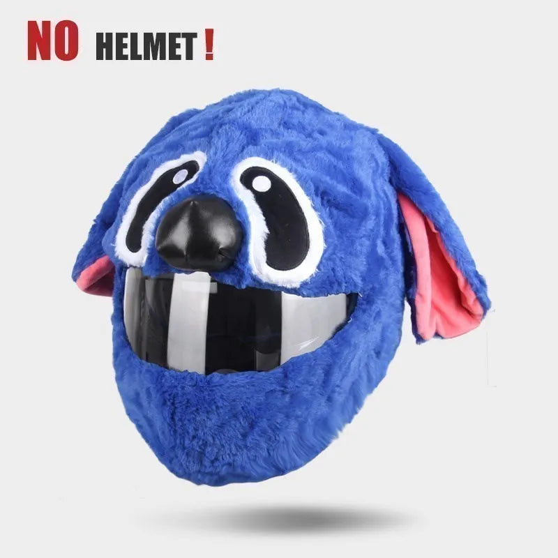 Motorcycle Helmet Cover Cartoon Plush Helmets Hat With Crazy Large Flexible Ears Funny Helmet Protective Case For Riding