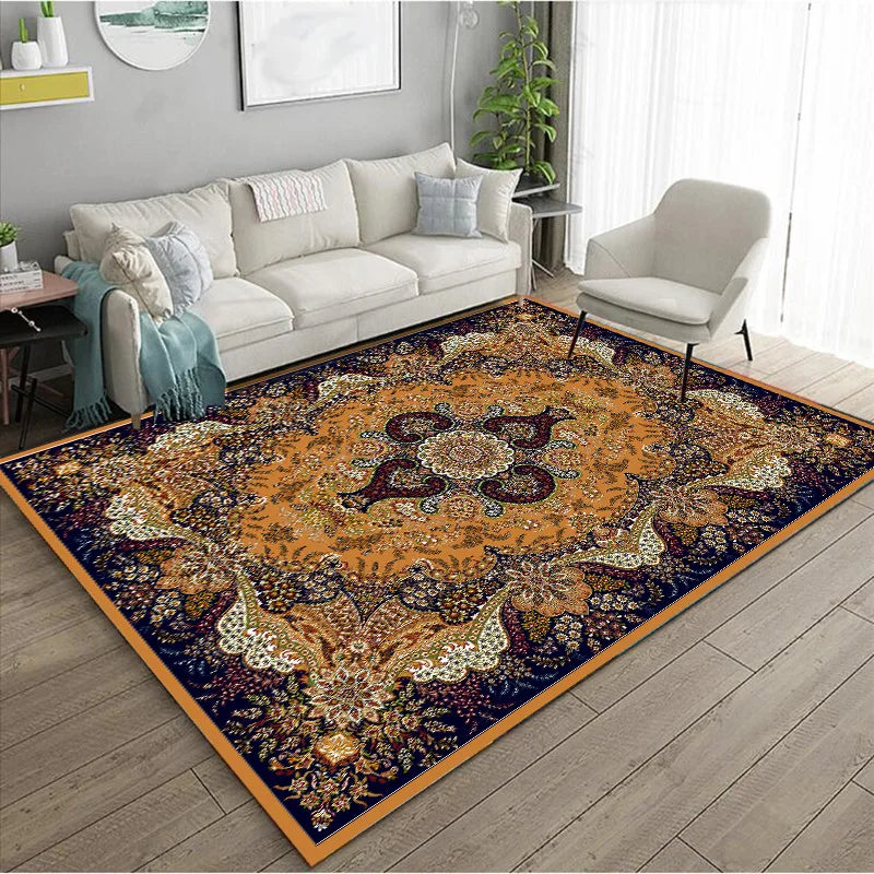 Ethnic Style Bedroom Carpet Persian American Retro Carpets Large Area Living Room Decoration Rugs Cloakroom Lounge Rug Washable