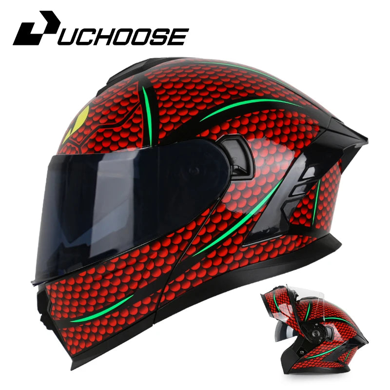 DOT Approved Full Face Helmet Crash Motorbike Protective Gear Men Women Flip Up Helmet Motorcycle Double Sun Visor