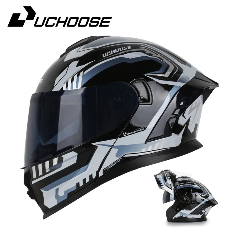 DOT Approved Full Face Helmet Crash Motorbike Protective Gear Men Women Flip Up Helmet Motorcycle Double Sun Visor