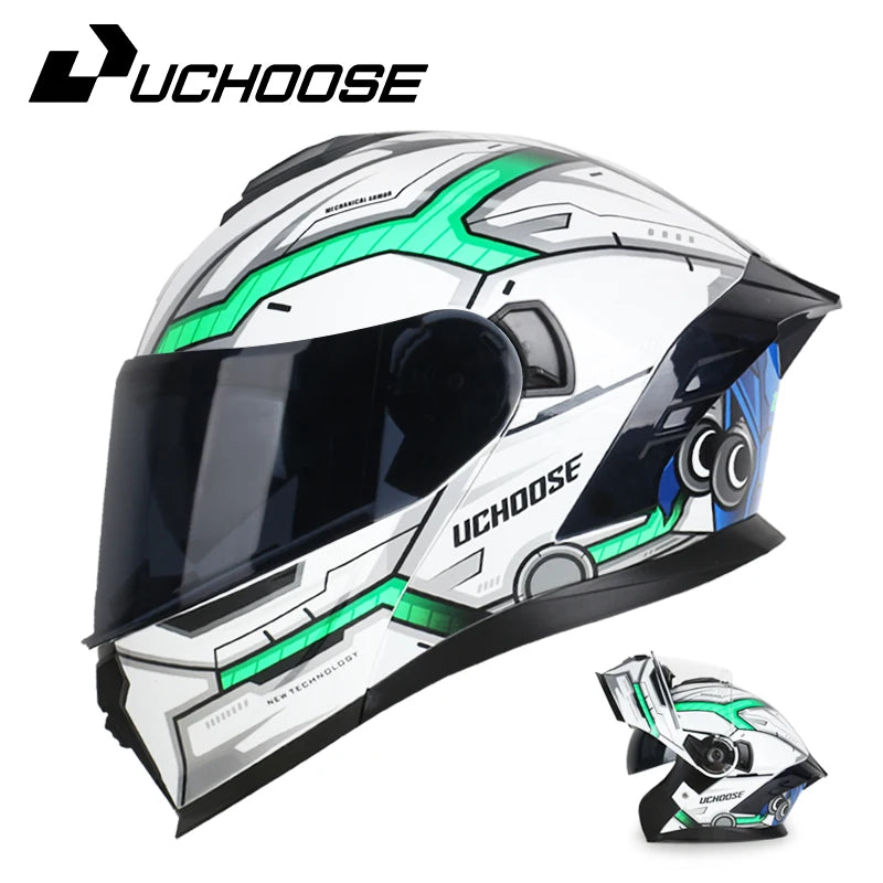 DOT Approved Full Face Helmet Crash Motorbike Protective Gear Men Women Flip Up Helmet Motorcycle Double Sun Visor