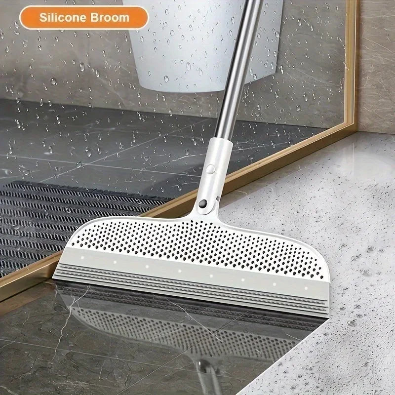 Magic broom with detachable head and double-sided silicone scraper broom and dustpan set ferramentas de limpeza